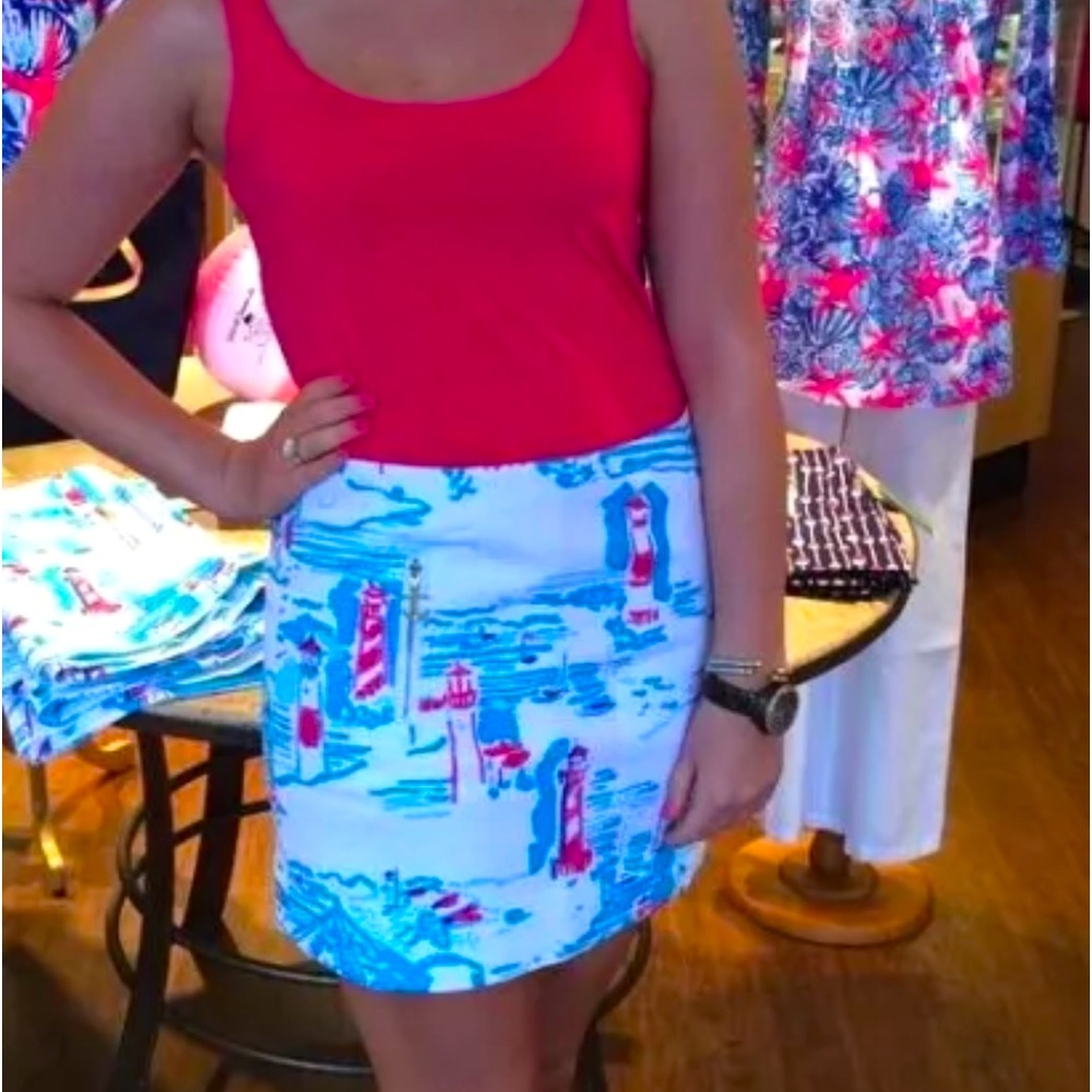 NWT LILLY PULITZER TATE SKIRT RESORT WHITE WATCH OUT